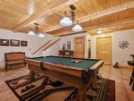 Lower Level Rec Room with Pool Table & Gas Log Fireplace